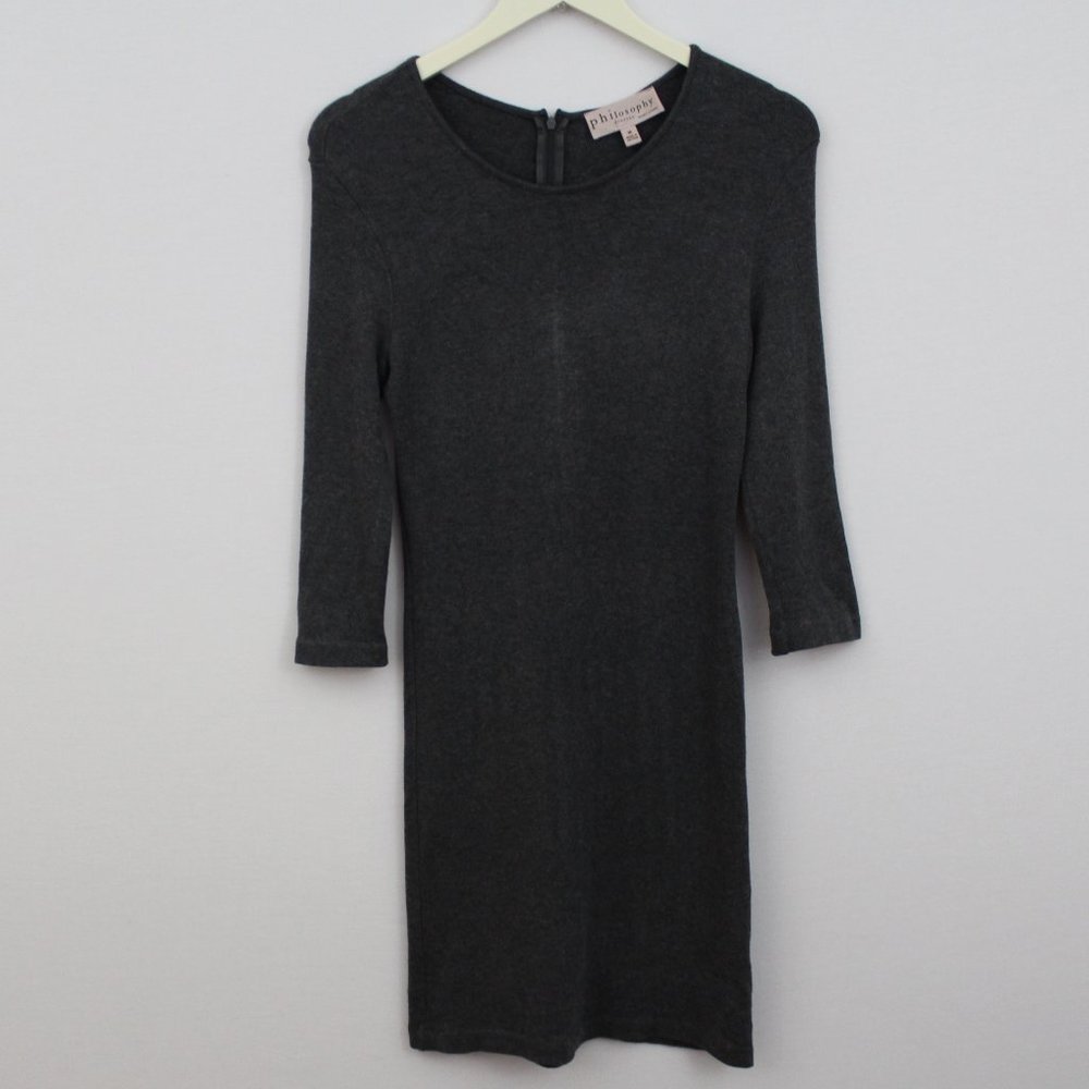 💥Philosophy Gray 3/4 Quarter Sleeve Dress